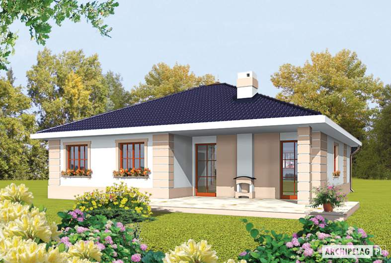 Projekt domu Irma II G1 - wizualizacja ogrodowa