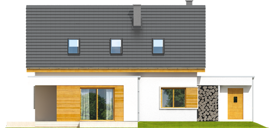 Patrick G1 - Projekt domu z poddaszem Patryk G2 - elewacja tylna
