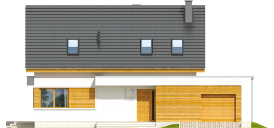 Patrick G1 - Projekt domu z poddaszem Patryk G2 - elewacja frontowa