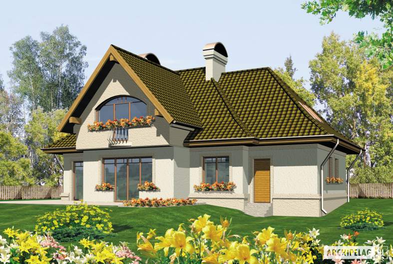 Projekt domu Amelia G1 - wizualizacja ogrodowa