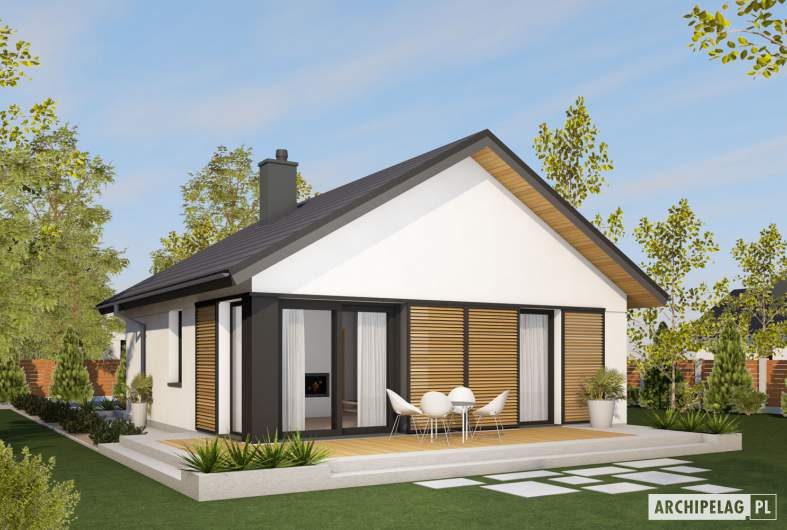 Projekt domu Mini 19 (wersja C) PLUS - wizualizacja ogrodowa