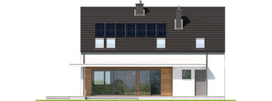 E4 G1 ECONOMIC A - Projekt domu E4 G1 (wersja A) ECONOMIC - elewacja tylna