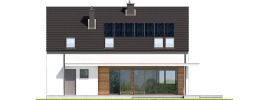 E4 G1 ECONOMIC A - Projekt domu E4 G1 (wersja A) ECONOMIC - elewacja tylna