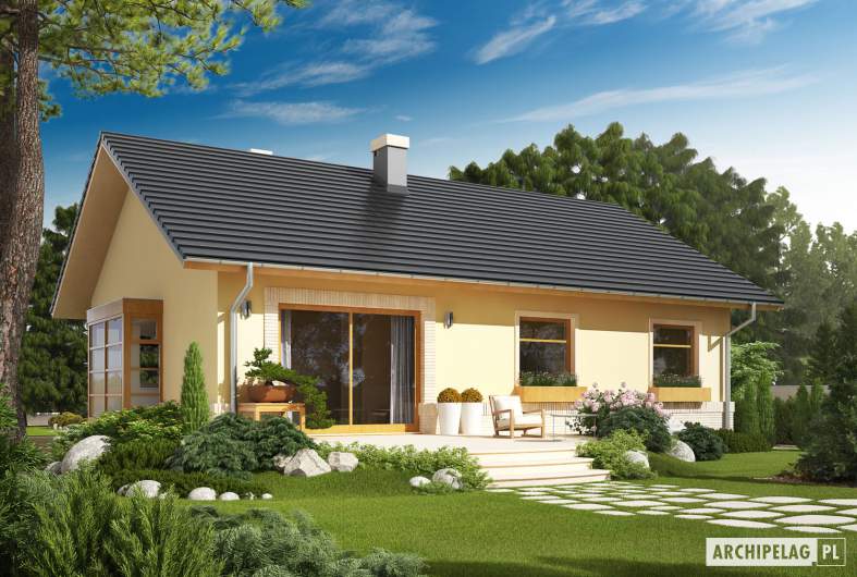 Projekt domu Erin - Projekty domów ARCHIPELAG - Erin - wizualizacja ogrodowa