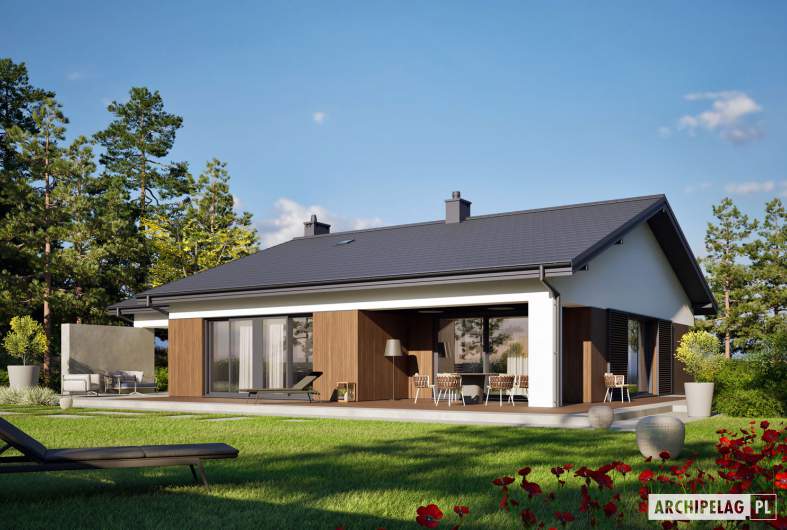 Projekt domu Bob III G1 - wizualizacja ogrodowa