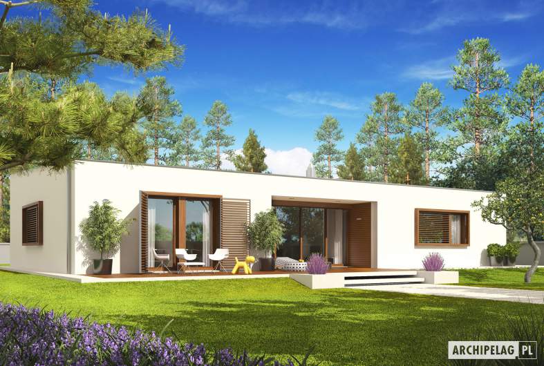 Projekt domu EX 8 G2 (wersja C) - wizualizacja ogrodowa