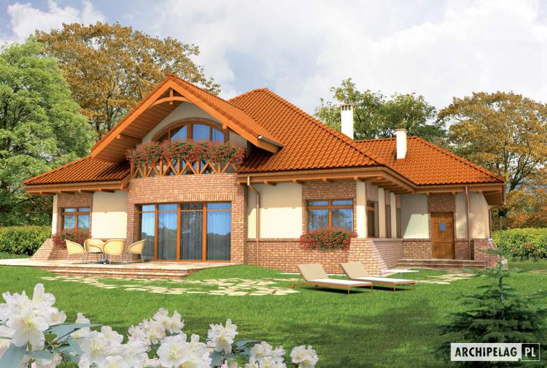 Projekt domu Tadeusz G2 - wizualizacja ogrodowa