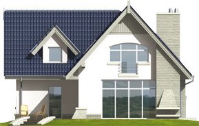 Hally - Projekt domu Halinka - elewacja tylna