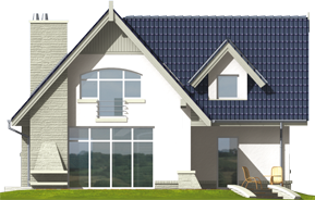 Hally - Projekt domu Halinka - elewacja tylna