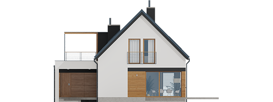 E13 G1 ECONOMIC - Projekt domu E13 G1 ECONOMIC - elewacja tylna