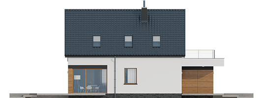 E13 G1 ECONOMIC - Projekt domu E13 G1 ECONOMIC - elewacja lewa