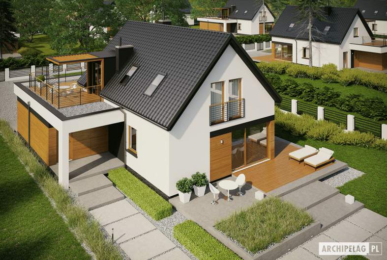 Projekt domu E13 G1 ECONOMIC - widok z góry