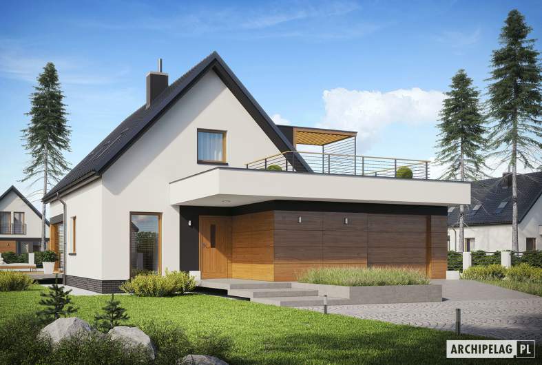 Projekt domu E13 G1 ECONOMIC - wizualizacja frontowa