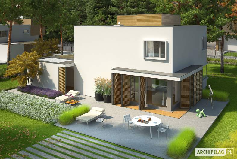 Projekt domu EX 10 II (z wiatą) soft - widok z góry