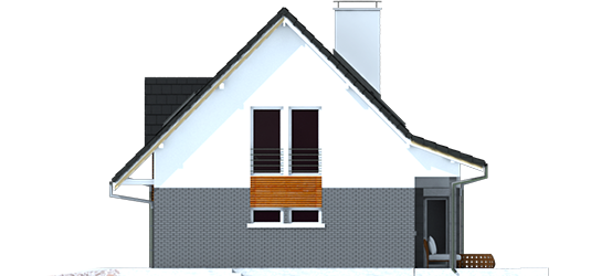 Demi G1 C - Projekt domu Demi G1 (wersja C) - elewacja prawa