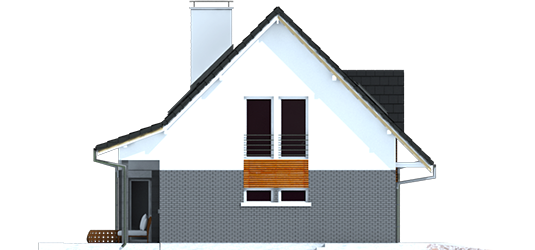 Demi G1 C - Projekt domu Demi G1 (wersja C) - elewacja prawa