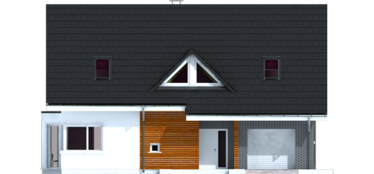 Demi G1 C - Projekt domu Demi G1 (wersja C) - elewacja frontowa