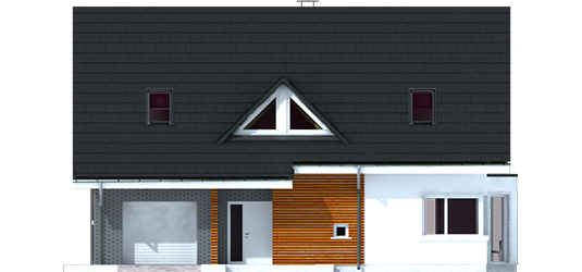 Demi G1 C - Projekt domu Demi G1 (wersja C) - elewacja frontowa