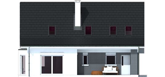 Demi G1 C - Projekt domu Demi G1 (wersja C) - elewacja tylna