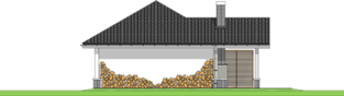 Projekt domu Garaż G25 w. III - elewacja tylna
