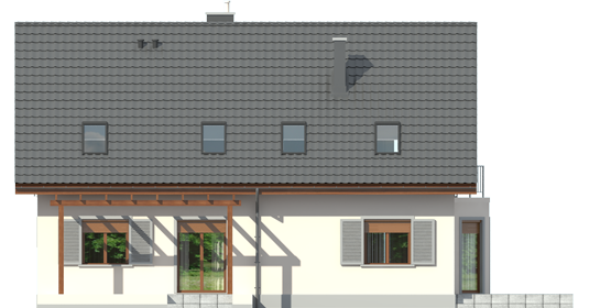 Raul - Projekty domów ARCHIPELAG - Raul (dwulokalowy) - elewacja tylna