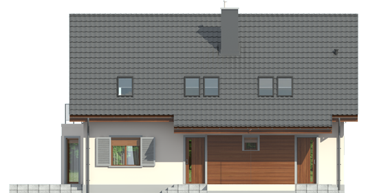 Raul - Projekty domów ARCHIPELAG - Raul (dwulokalowy) - elewacja frontowa