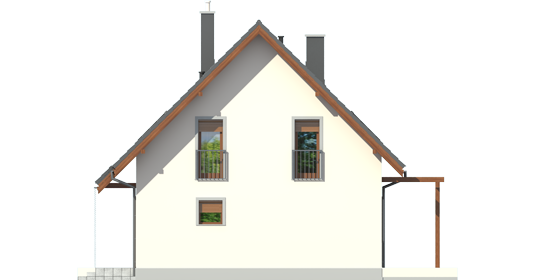 Raul - Projekty domów ARCHIPELAG - Raul (dwulokalowy) - elewacja prawa