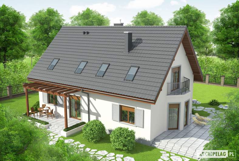 Projekt domu Raul (dwulokalowy) - Projekty domów ARCHIPELAG - Raul (dwulokalowy) - widok z góry