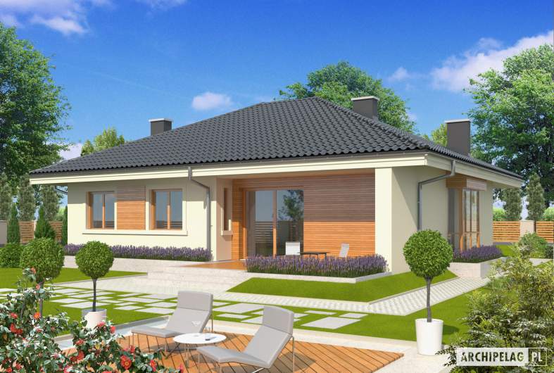Projekt domu Franczi II - wizualizacja ogrodowa