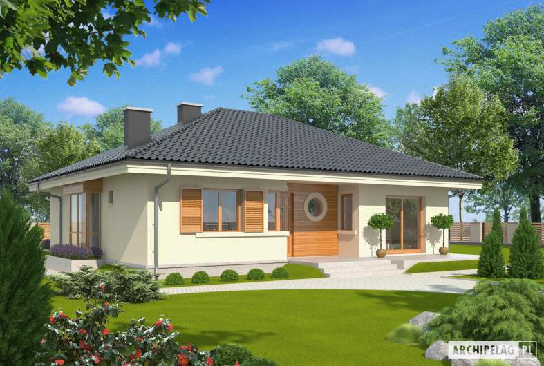 Projekt domu Franczi II - wizualizacja frontowa
