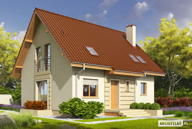 Projekt domu Adriana III (wersja B) - wizualizacja frontowa