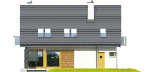 Tony G1 - Projekt domu Tolek G1 - elewacja tylna