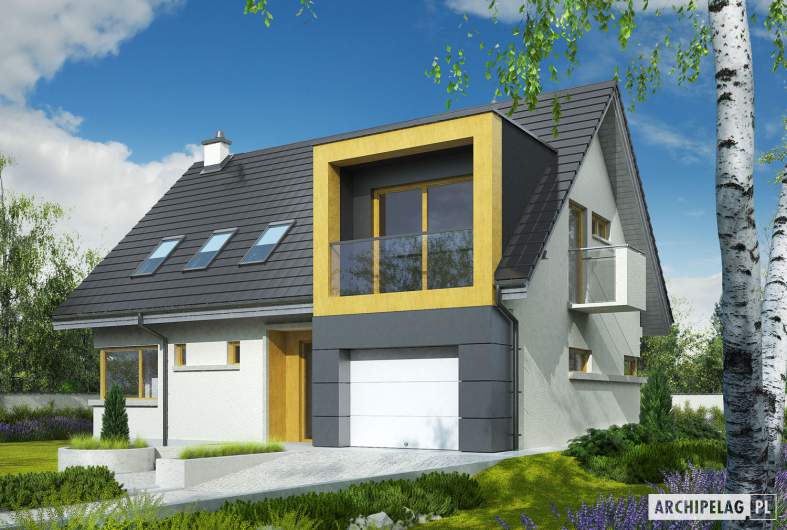 Projekt domu Tolek G1 - wizualizacja frontowa
