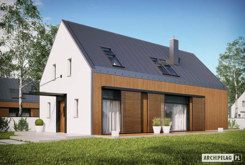 Projekt domu EX 14 soft - wizualizacja frontowa