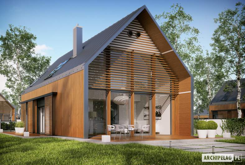 Projekt domu EX 14 soft - wizualizacja ogrodowa