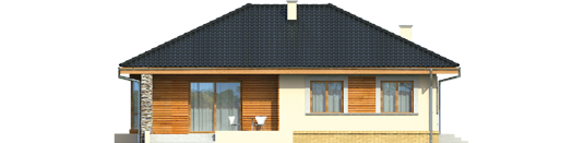 Francis - Projekt domu Franczi - elewacja tylna