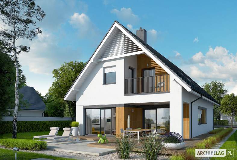 Projekt domu Riko G1 - Projekty domów ARCHIPELAG - Riko G1 - wizualizacja ogrodowa