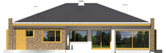 Marlon III G1 - Projekt domu Marlon III G1 - elewacje tylna