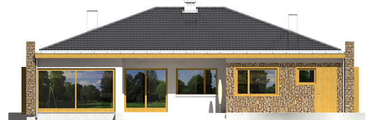 Marlon III G1 - Projekt domu Marlon III G1 - elewacje tylna