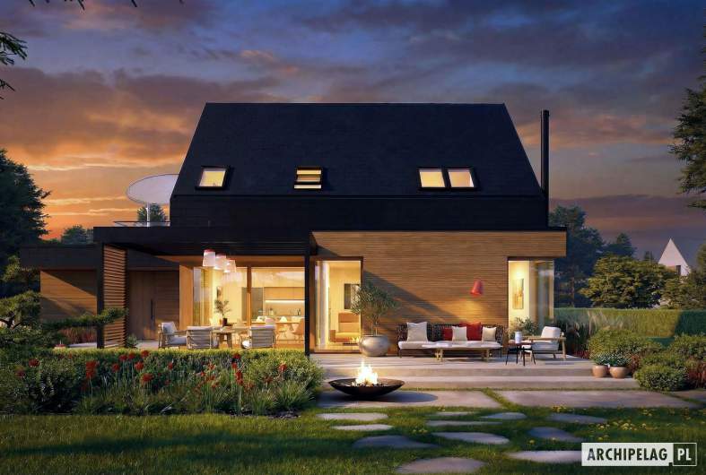 Projekt domu Mini 13 G2 PLUS reco - wizualizacja nocna