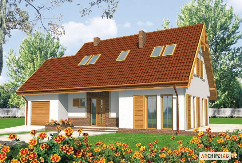 Projekt domu Kopciuszek G1 - wizualizacja frontowa