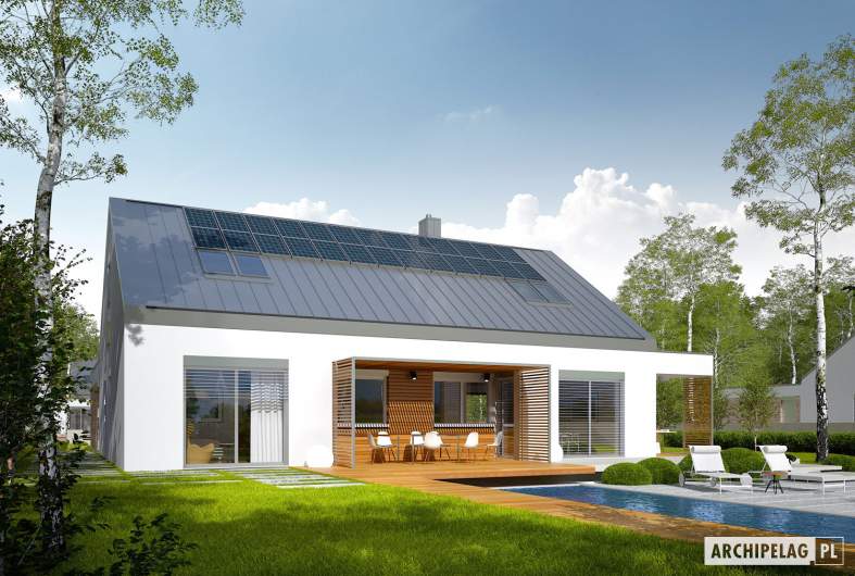 Projekt domu Magnus G2 ENERGO PLUS - wizualizacja ogrodowa