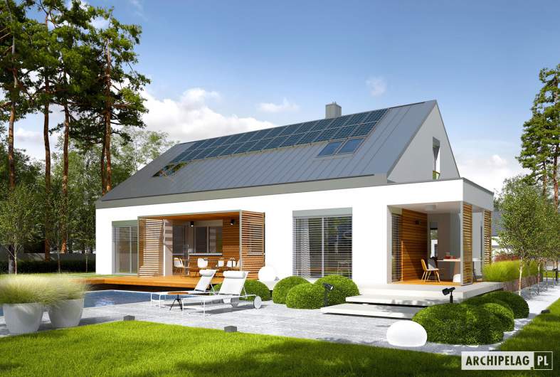 Projekt domu Magnus G2 ENERGO PLUS - wizualizacja ogrodowa