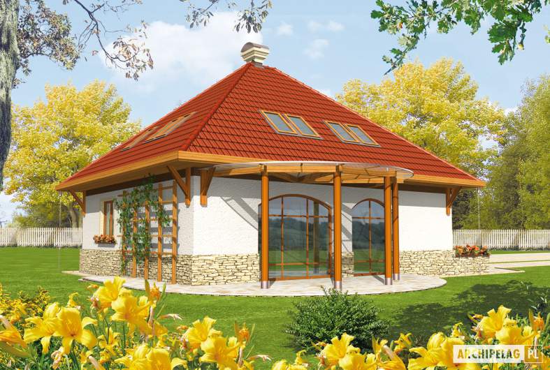 Projekt domu Letycja G2 - wizualizacja ogrodowa