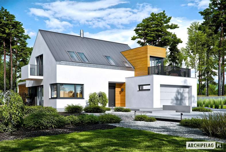 Projekt domu Nils II G2 ENERGO PLUS - wizualizacja frontowa