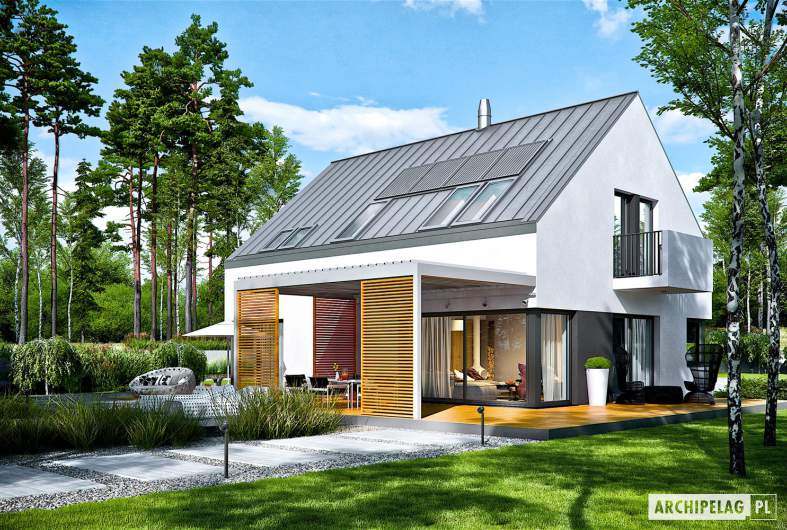Projekt domu Nils II G2 ENERGO PLUS - wizualizacja ogrodowa