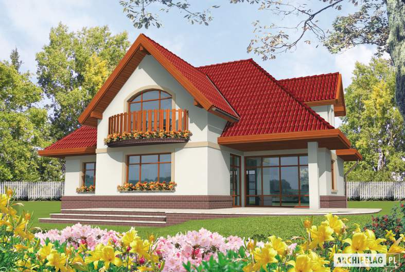 Projekt domu Ofelia G1 - wizualizacja ogrodowa