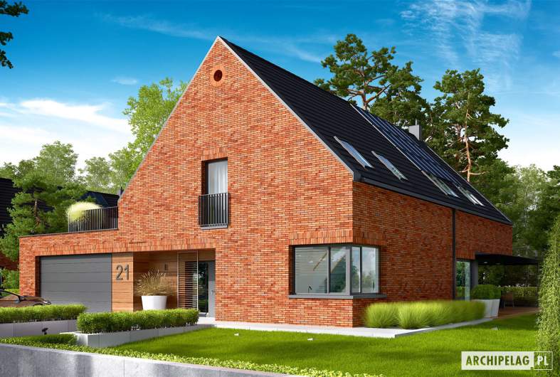Projekt domu Teodor G2 (wersja A) ENERGO PLUS - wizualizacja frontowa