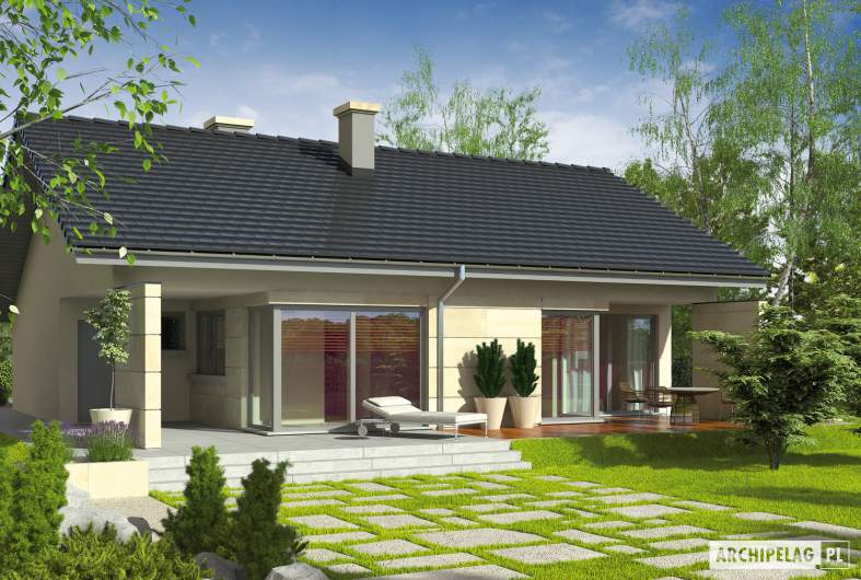 Projekt domu Tori G1 - Projekty domów ARCHIPELAG - Tori G1 - wizualizacja ogrodowa