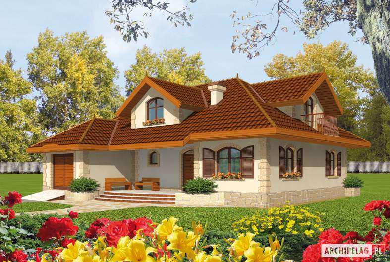 Projekt domu Marysia G1 - wizualizacja frontowa